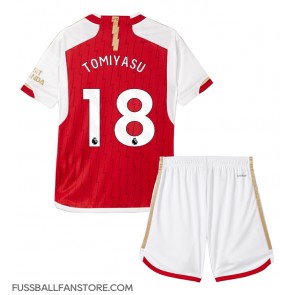 Arsenal Takehiro Tomiyasu #18 Replik Heimtrikot Kinder 2023-24 Kurzarm (+ Kurze Hosen)